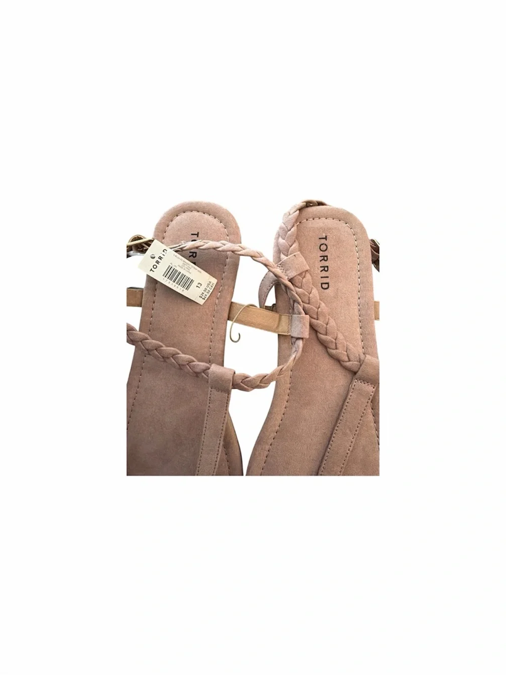 torrid blush braided T-strap sandals